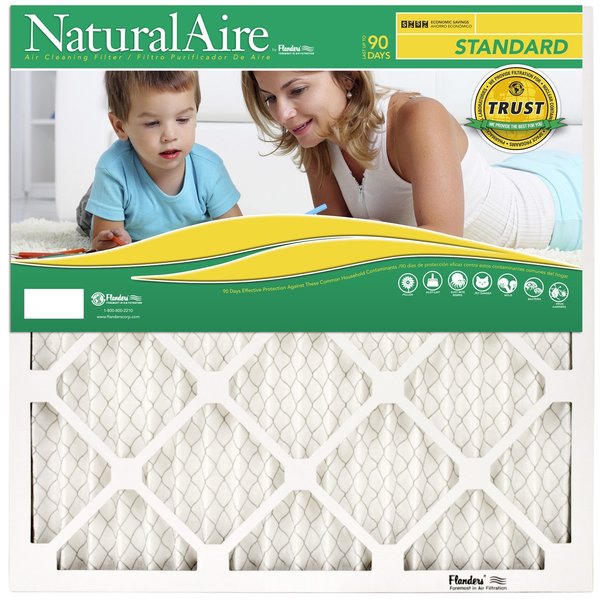 B & K AAF Flanders NaturalAire 20 in. W X 24 in. H X 1 in. D Synthetic 8 MERV Pleated Air Filter 84858.012024